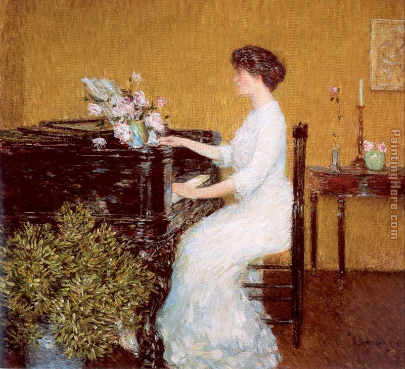 At the Piano painting - childe hassam At the Piano art painting